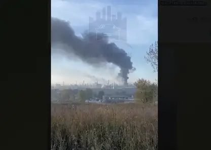 В Красноярске на территории КрАЗа произошел крупный пожар