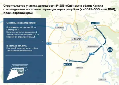 В Красноярском крае в конце ноября откроют новый мост через реку Кан